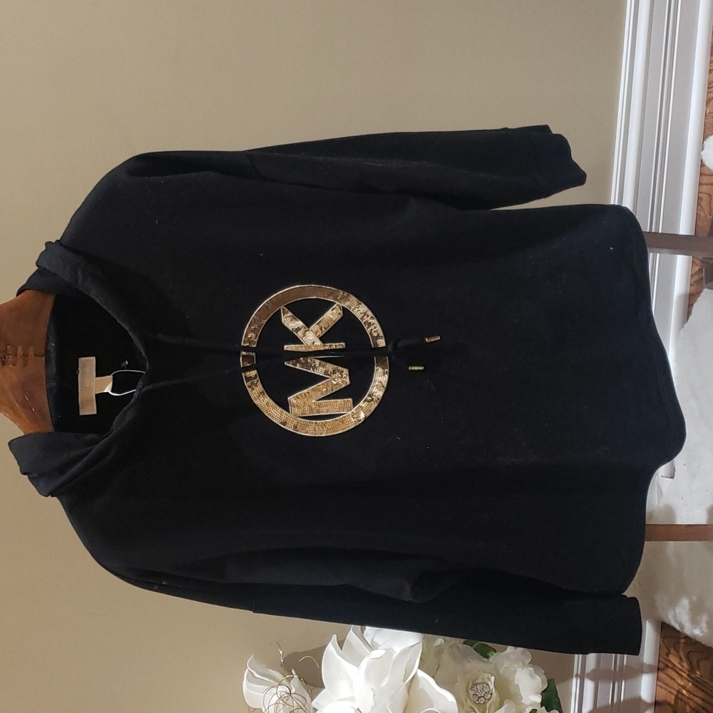 New Michael Kors 2X  and large Black hoodies with gold logo